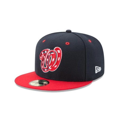 Blue Washington Nationals Hat - New Era MLB Authentic Collection 59FIFTY Fitted Caps USA0692734